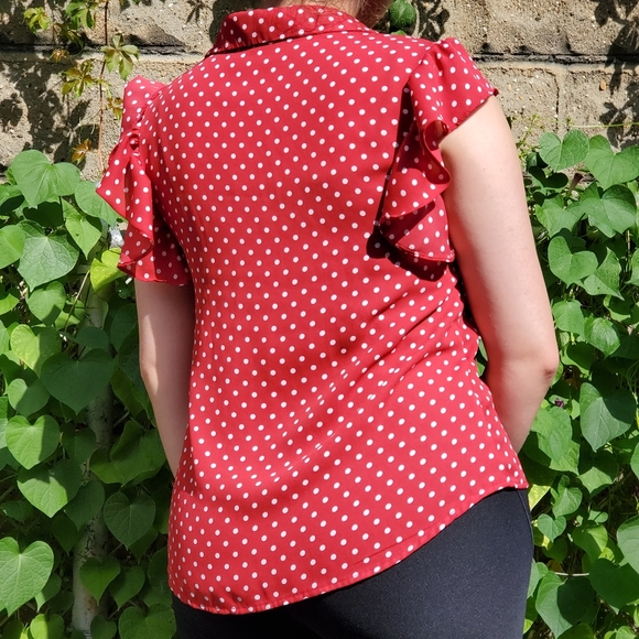 Polka Dot Ruffle Blouse - Picture 4 of 4
